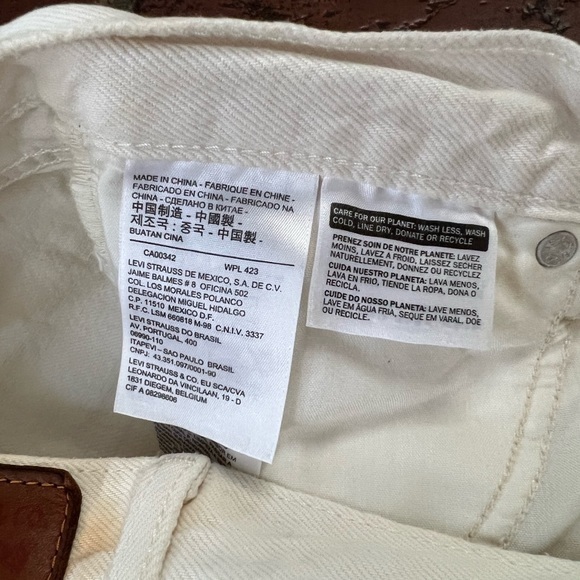 Levi’s raw frayed hem white denim jeans A7-7 - Picture 8 of 12